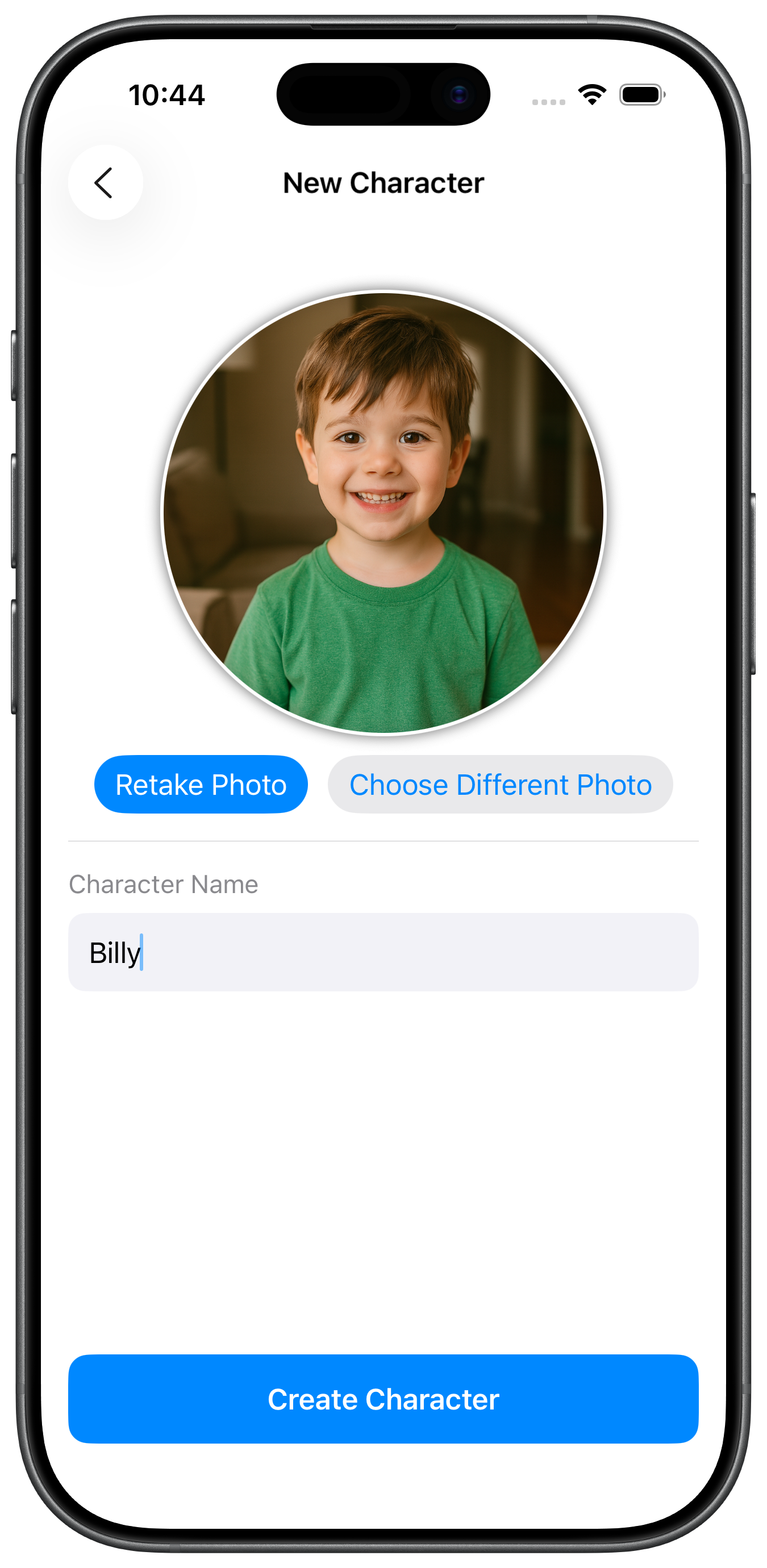 Screenshot of uploading a photo in KaiOat